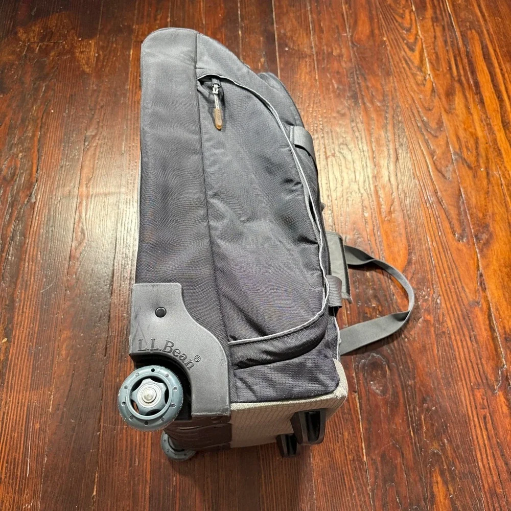 LL Bean Luggage Rolling Duffle Bag Wheeled Adventure Travel Black Gray